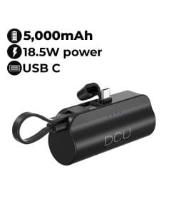 DCU Tecnologic Mini Power Bank 5,000 mAh PD 20W – Black |34155003