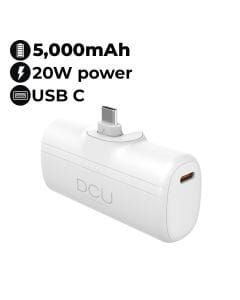 DCU Tecnologic Mini Power Bank 5,000 mAh PD 20W – White |34155004