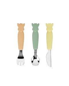 Sophie La Girafe Cutlery Set 6+ Monthss 3 Pack, Easy To Clean And Dishwasher Safe, Encourages Independent Feeding Skills - Multicolour