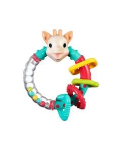 Sophie La Girafe Multi-textured Rattle 3+ Monthss, 4 Geometrical Shapes To Handle, Fresh Touch Collection, Easy-to-grip Ring Shape - Multicolour
