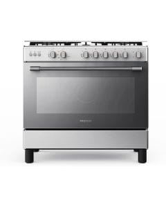 Toshiba 90x60cm Gas Cooker, 5 SABAF Burners, Cast Iron Support, Rotisserie & Convection, Stainless Steel | Black | RL2-90G5GE(MR)-R