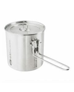 GSI Outdoors Glacier Stainless 1.1L Boiler, Rugged Lightweight Backpacking Camping Pot with Nesting Design