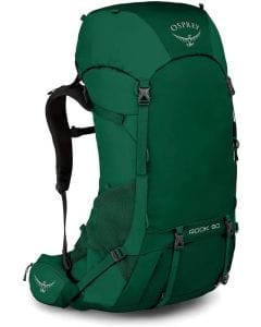 Osprey Rook 50 Men's Hiking Backpack, Mallard Green, Lightweight Internal Frame Pack with Adjustable Suspension for Trekking