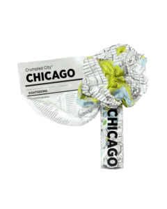 Palomar Crumpled City Map Chicago, Waterproof Non-Woven Fabric Travel Map, Lightweight, Tear & Puncture Resistant
