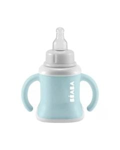 Beaba 3 In 1 Evolutionary Training Cup, 1st Stage Bottle Function, Removable Ergonomic Handles, Evoluclip Anti-Leak Closing System - Airy Green