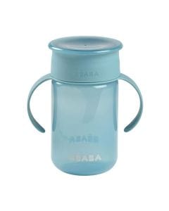 Beaba 360Â° Learning Cup, Removable Handles, Hygienic Lid, Easy To Clean, Anti-drip Disc, Lightweight And Unbreakable Design - Blue