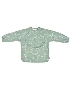 Beaba 2 In 1 Bib With Removable Sleeve, Soft And Lightweight Material, Foldable Recovery Pocket, Full-Sleeved For Maximum Protection - Sage Green