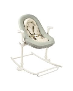 Beaba Ergonomic Up & Down Baby Bouncer Seat 3-Position Adjustable Reclining Foldable 5-Point Safety Harness Seagrass | 915049