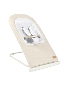 Beaba Foldable Compact Baby Bouncer Seat 3 Recline Positions 100% Organic Cotton Free from Harmful Substances Greige | 915056