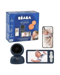 Beaba Full HD 360° Rotating WiFi Video Baby Monitor HD Screen App 300m Range VOX Walkie-Talkie Lullabies Night Blue | 930375