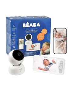 Beaba Full HD 360° Rotating WiFi Video Baby Monitor HD Screen App 300m Range VOX Cloud Walkie-Talkie Lullabies White | 930376