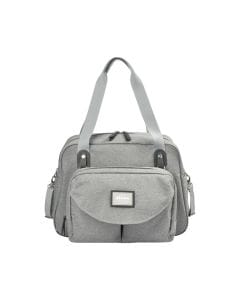 Beaba Geneva II Changing Bag, Removable Shoulder Strap, Integrated Stroller Attachment System, Multiple Storage - Heather Gray