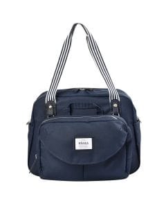 Beaba Geneva II Changing Bag, Removable Shoulder Strap, Integrated Stroller Attachment System, Multiple Storage - Navy Blue
