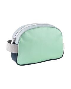 Beaba Faro Toiletry Bag, Waterproof, PFAS-Free, Customizable Name Tag, Wide Zip Opening - Matcha Latte