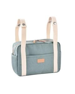 Beaba Mini Paris Stroller Organizer, Easy Fastening, 100% Cotton Canvas, Waterproof - Sage Green