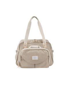 Beaba Geneva II Changing Bag, Detachable Shoulder Strap, Machine Washable, Large Storage Capacity, Removable Front Pocket - Eco Clay