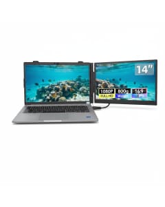 V2COM 14" Portable Monitor for Laptop, FHD 1080P Laptop Screen Extender, Plug and Play USB-C HDMI Second Screen for 1317" Laptops - Black 