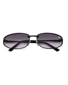 Belvoir & Co Racer Smoke Black Rimless Sunglasses, Unisex UVA/UVB Protected Lenses, Stainless Steel Frame, Adjustable Silicone Nose Pads