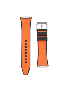 Saatchi Orange Nylon Fabric Watch Strap, Premium Textile Replacement Band 