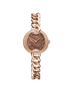 Saga Stella Champagne Watch, 30mm Stainless Steel Case, Ronda Swiss Made R751 Quartz Movement