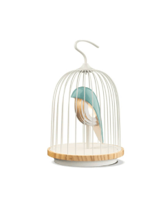 Daqi Concept L'Oiseau Bleu Bluetooth Speaker, Handcrafted Ceramic Bird Design, 4800mAh Rechargeable Battery, 25H Music & Light, 5W Audio
