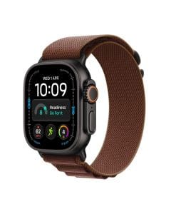 Apple Watch Ultra 4 GPS + Cellular 49mm Smartwatch, Black Titanium Case, Medium Alpine Loop, Rugged Outdoor Design | Burgundy - MJC14AF/A