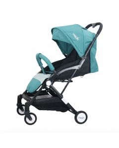 The Moon Brand Ritzi TravelLite Compact Stroller - Lightweight Foldable Pram for Air Travel, 0-18kg, Birth to 3 Years, 5-Point Harness | Sea Blue