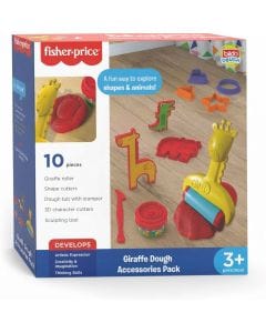 Fisher-Price Giraffe Dough Accessories Pack, Creative Modeling Tools for Toddlers with Animal-Themed Tools, 2 Years+