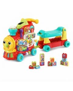 VTech 4-in-1 Letter Learning Train, Red - Interactive Ride-On Toy with Alphabet Blocks