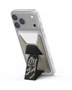 Skinarma Kado Aegis Magnetic Card Holder Stand for Phones, Minimalist Leather-Look Wallet with Phone Stand