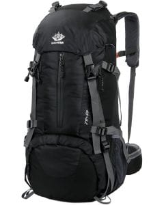 WoneNice 50L Waterproof Hiking Backpack, Durable 45L+5L Outdoor Daypack with Rain Cover for Men and Women