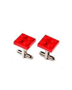 JFox Cufflinks Dark Red Lego Cufflinks, Novelty Building Block Design, Men's & Kids Formal Shirt Accessories, Unique Gift
