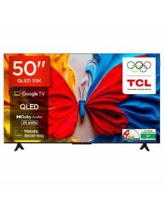 TCL 50 Inch FHD QLED Smart Google TV, HDR10, Dolby Audio, Metallic Bezel-Less Design, Google Cast - 50S5K -  Black