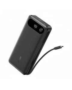 Anker Power Bank 20000mAh with Built-In USB-C Cable, 87W Fast Charging, 2 USB-C Ports & Laptop Charging Support | Black
