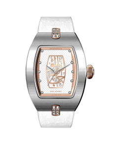 Overdrive Alreem Edition Silver Calligraphy Watch, 32mm Stainless Steel Case, Ronda 763E-H2 Quartz Movement, Satin Strap, K1 Mineral Glass, 5 ATM Water Resistant