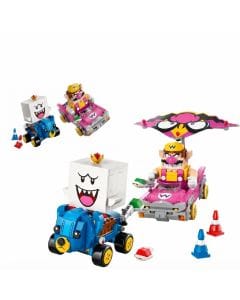 LEGO Super Mario Mario Kart Wario & King Boo Building Kit Racing Toys with Badwagon Wario, King Boo, 8+ years