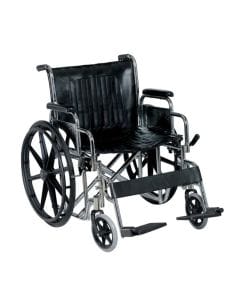 CareMax CA928B Heavy-Duty Steel Wheelchair | Foldable Manual Wheelchair, Reinforced Steel Frame, Durable Design | 2000000092829