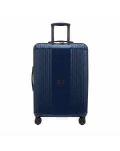 Delsey Ophelie 55cm Hardcase Cabin Luggage - Expandable Carry-On Trolley with 4 Double, ABS / Polycarbonate, TSA Combination Lock | Glossy Blue