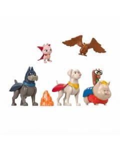 Fisher-Price DC League of Super-Pets Figure Multi-Pack, 6 Poseable Action Figures including Krypto, Superman & More, 3 Years+