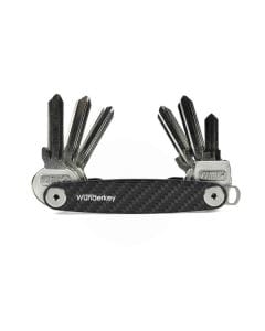 Wunderkey Carbon Key Organizer, Matte Carbon Fiber Key Holder, Holds 28 Keys, Customizable with Add-Ons, Easy Assembly, Made in Germany
