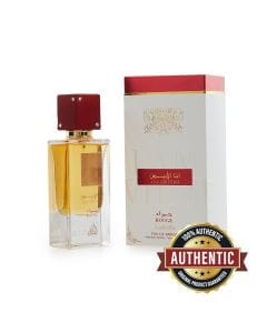 Lattafa Ana Abiyedh Rouge EDP 60ml - Unisex Woody Spicy Perfume, Bergamot & Caramel Notes