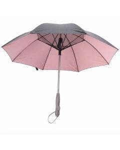 Luocute 190T Misting Fan Umbrella, UPF 50+ Rechargeable Cooling Beach Parasol with Water Misting Function