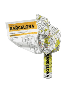 Palomar Crumpled City Map Barcelona, Waterproof Non-Woven Fabric Travel Map, Lightweight, Tear & Puncture Resistant