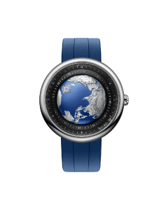 CIGA Design U-Series Blue Planet Titanium Watch, 46mm Titanium Alloy Case, Self-Winding Mechanical Movement, Fluororubber Strap, 3 ATM Water Resistant