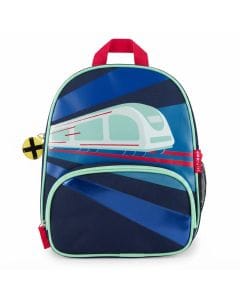 Skip Hop Train Spark Style Little Kid Backpack, Adjustable Padded Straps, Top Grab Handle - Multicolour