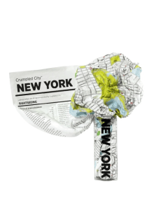 Palomar Crumpled City Map New York, Waterproof Non-Woven Fabric Travel Map, Lightweight, Tear & Puncture Resistant