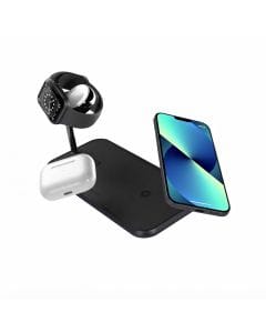 ZENS Wireless Dual Charger, Black, 20W Fast Charging Station for Two Devices and Apple Watch