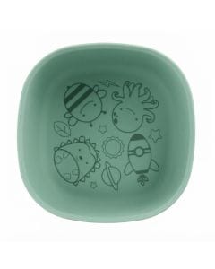 Skip Hop Squad Silicone Bowl 2+ Years, Divided Design For Organized Feeding, Stay-Put Non-Slip Base For Mess Free Mealtimes - Green