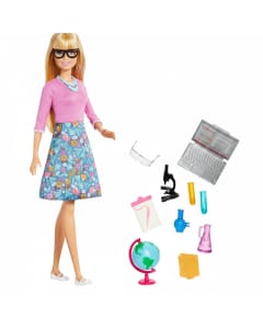 Barbie Teacher Doll with 10 Learning Accessories for Ages 3-7