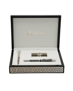 His Highness Andalusia Black Luxury Pen, Premium Writing Instrument with Envelope Opener, Hand Stamped Design